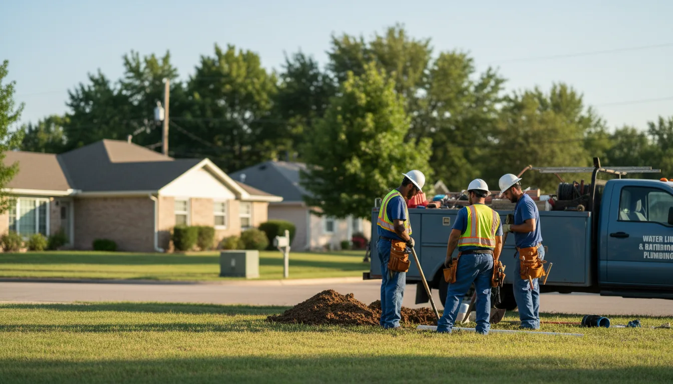 Residential water line and bathroom plumbing service in Russell, NY